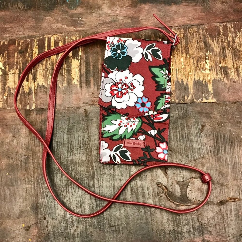 Vera Bradley Burgundy RFID Envelope Crossbody NWOT